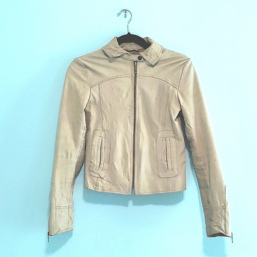Vintage Guess Genuine Leather Motorcycle Jacket